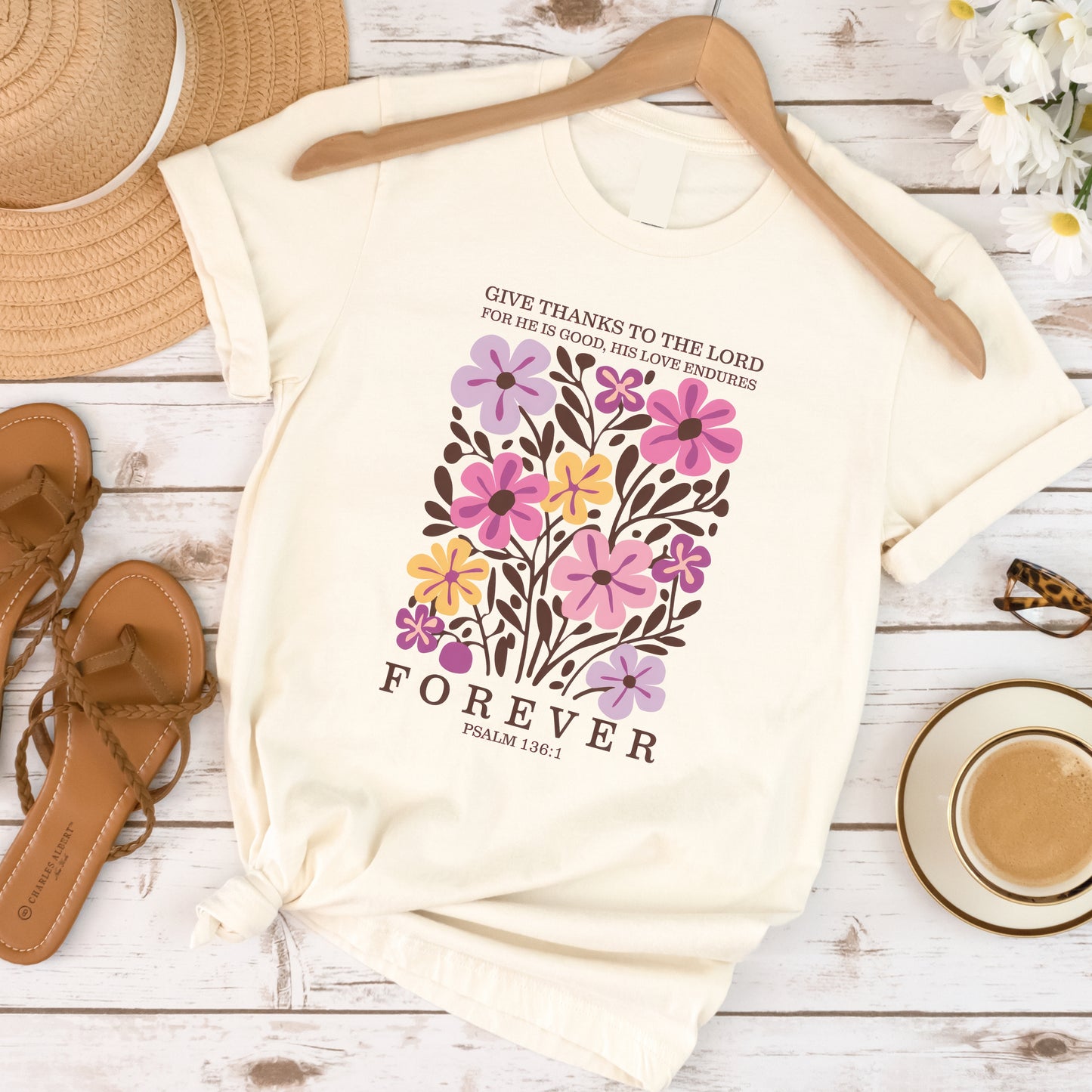 Give Thanks to the Lord Religious Bible Verse T-shirt