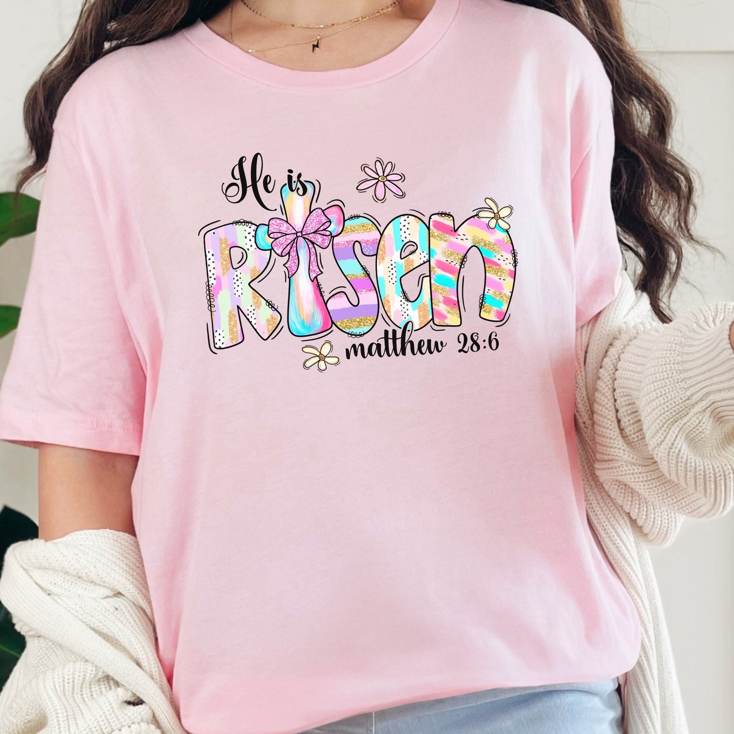 He is Risen Pastel Easter Tshirt