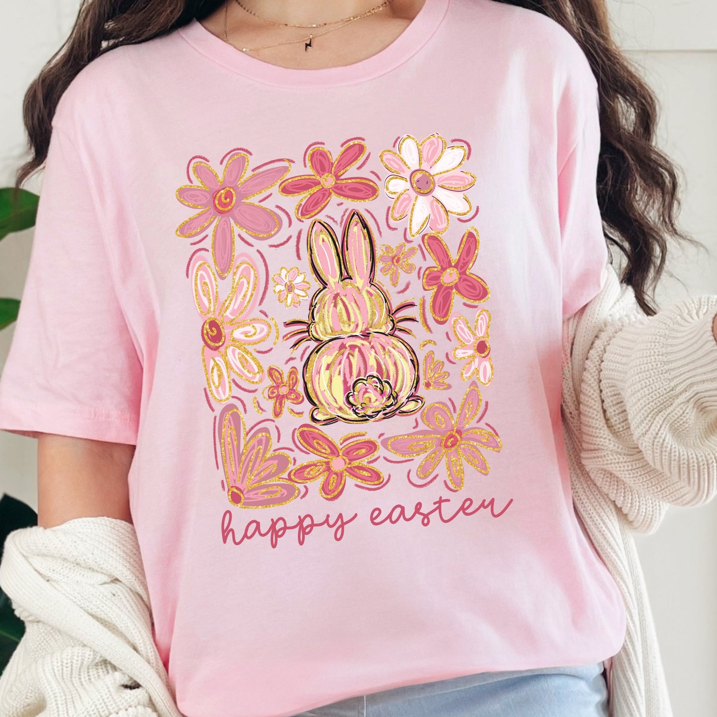 Floral Easter Bunny Tshirt