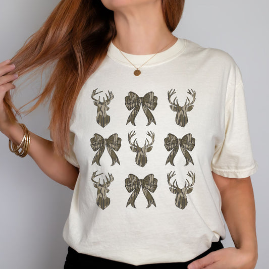 Hunter's wife bow and deer shirt