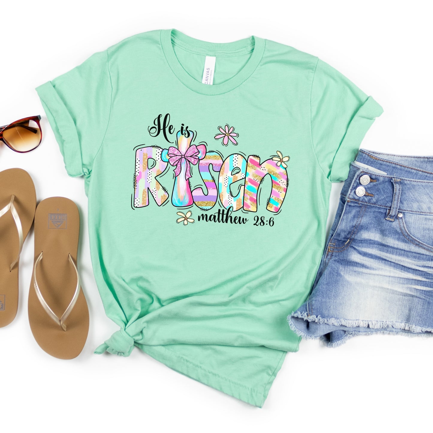 He is Risen Pastel Easter Tshirt
