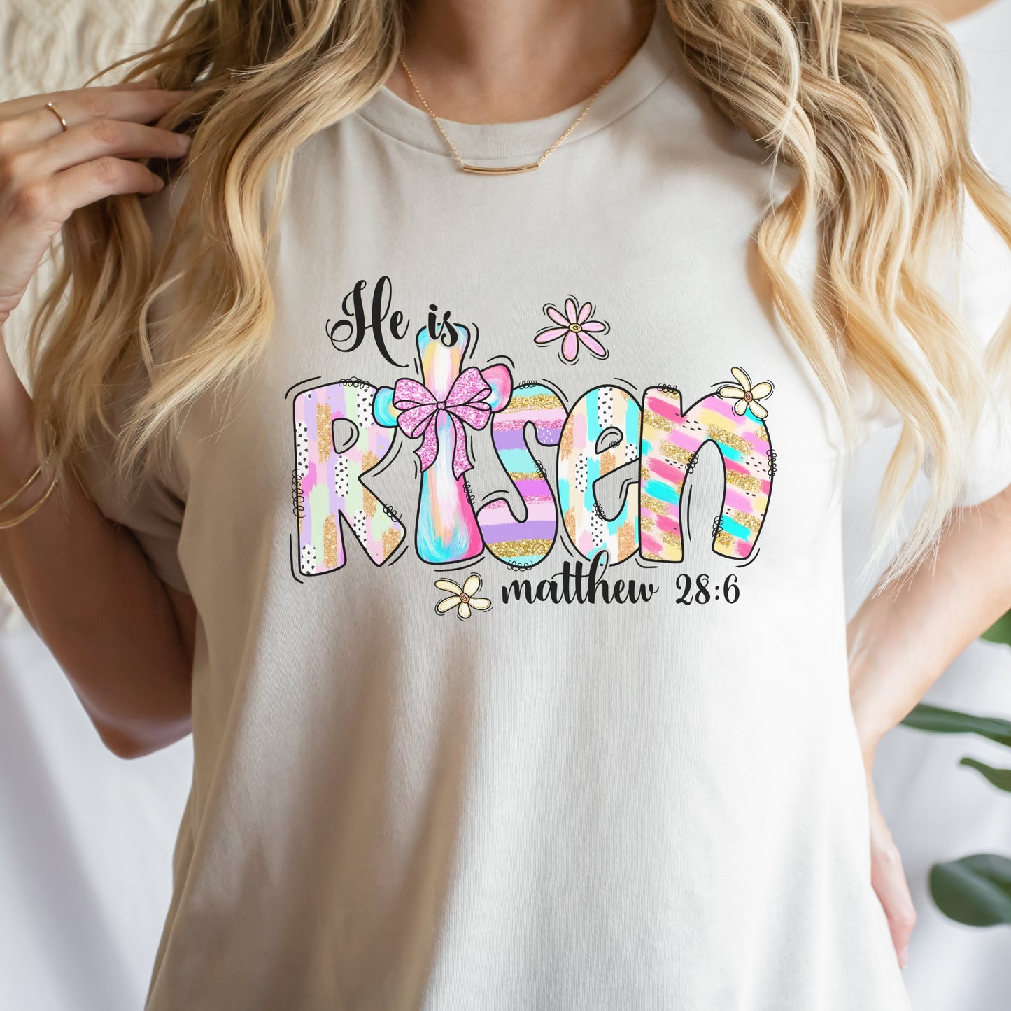 He is Risen Pastel Easter Tshirt