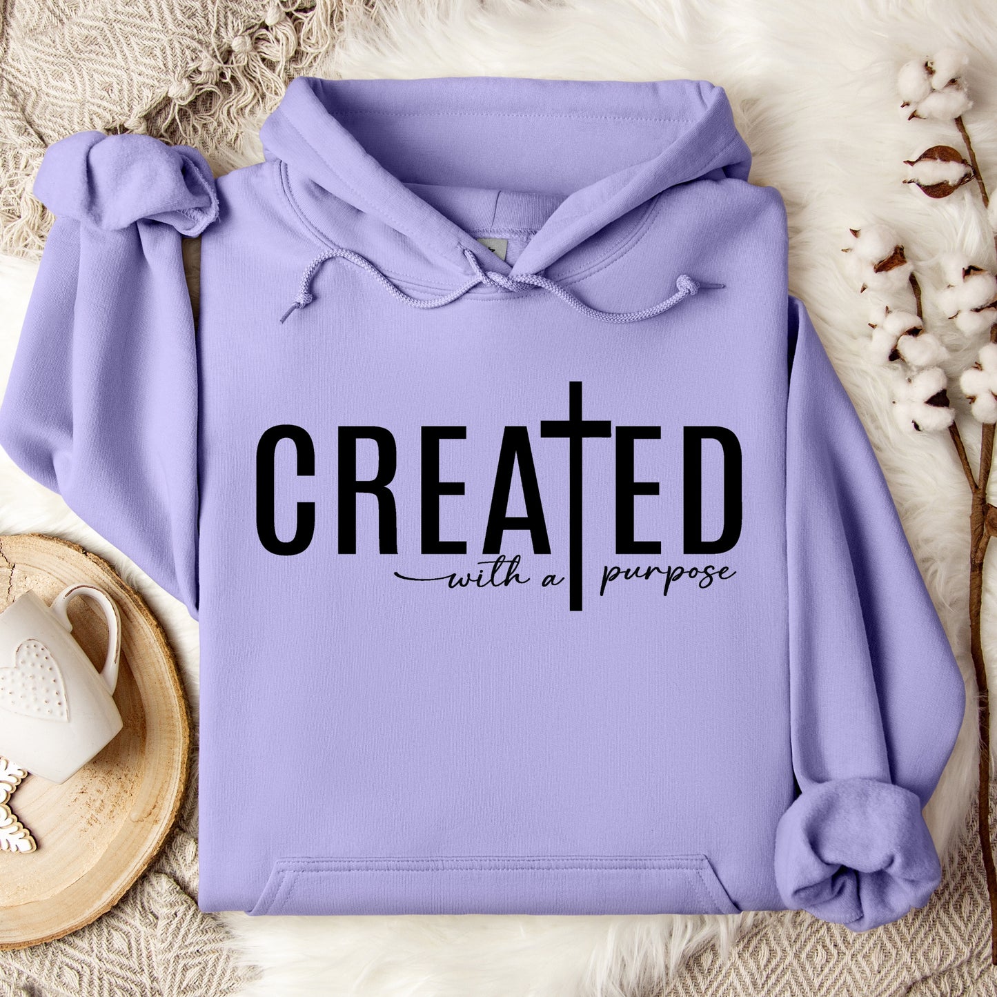 Created with a Purpose Religious bible Verse Hoodie