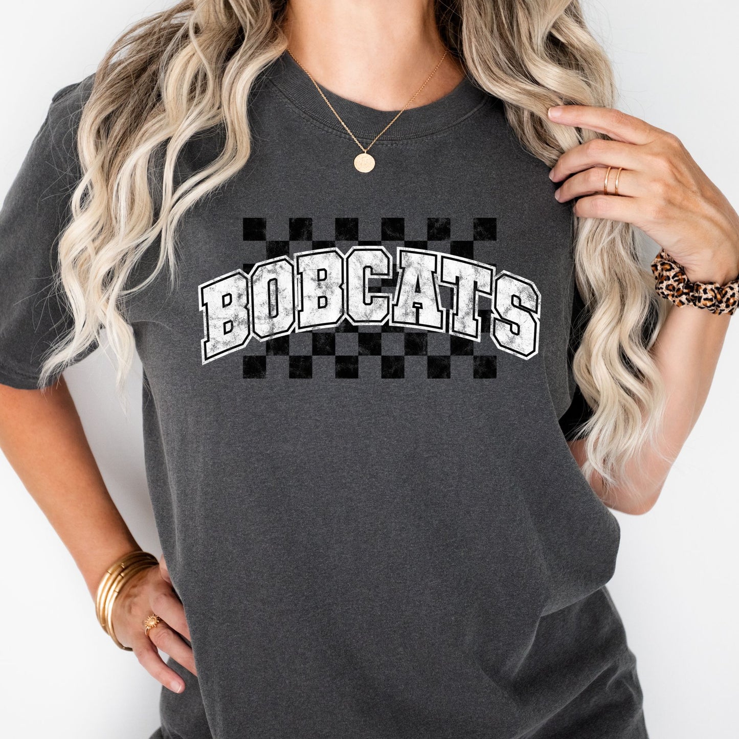 Bobcats with Checkered Background Tshirt