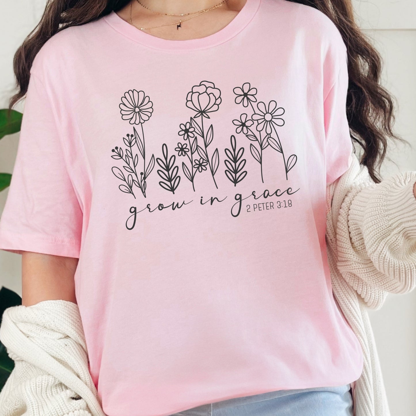 Grow in Grace Religious Bible Verse T-shirt