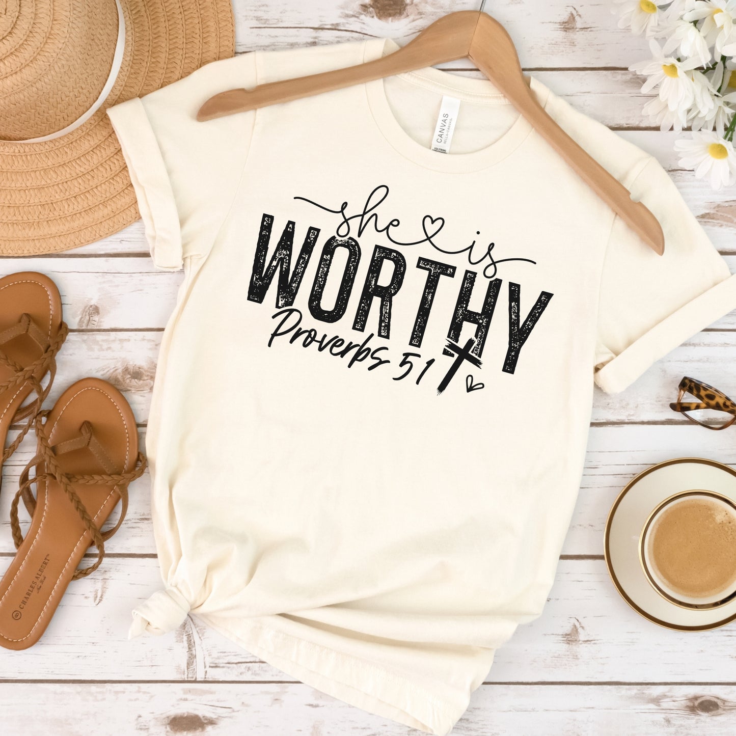 She is Worthy Religious Bible Verse T-shirt