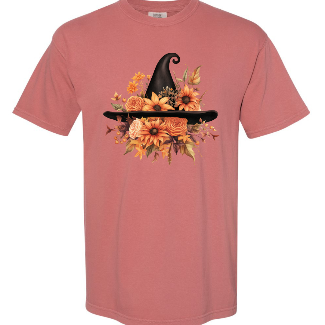 Witch Hat Floral Fall Tshirt