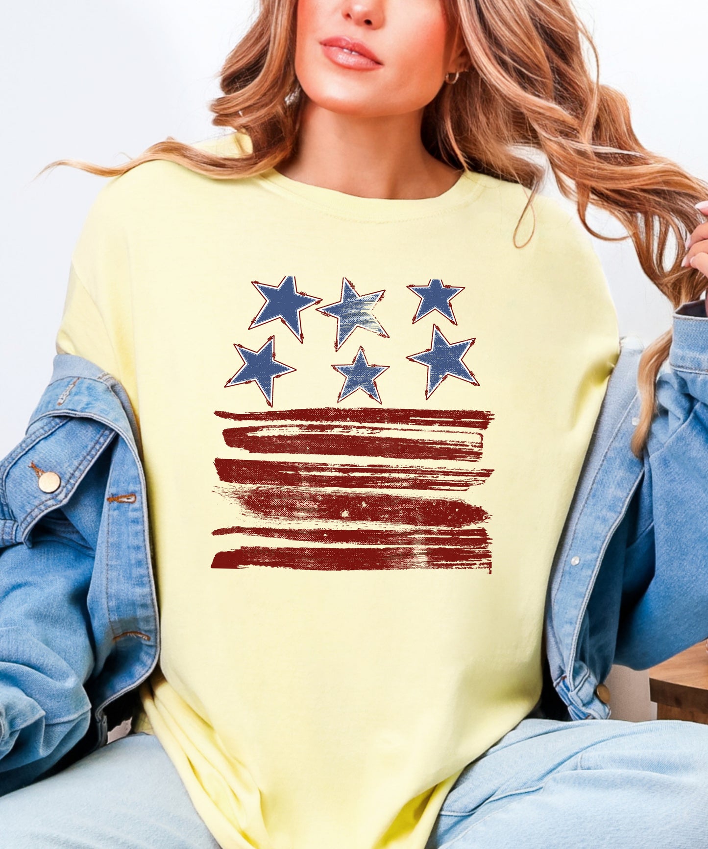 Vintage American Flag T-Shirt | Distressed Stars & Stripes Comfort Colors Tee