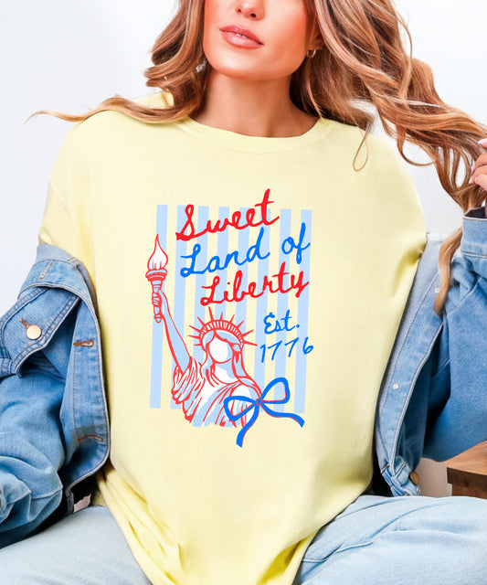 Sweet Land of Liberty Statue of Liberty T-Shirt | Patriotic Comfort Colors Tee
