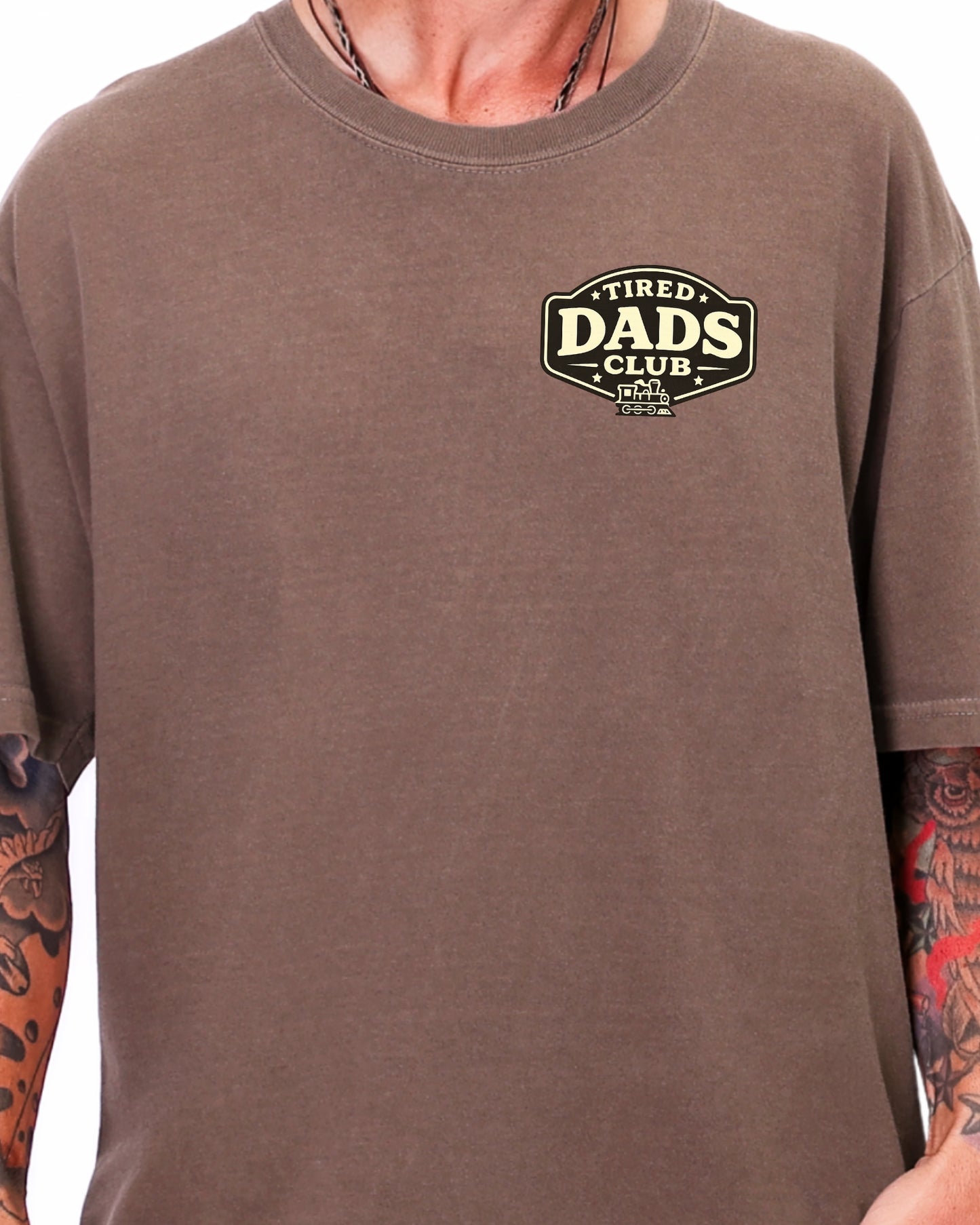 Tired Dads Club Train Shirt, Play Mat Tshirt for Dad, Interactive Tee, Fun Dad Gift, Train Engineer Shirt, Sensory Play Tee
