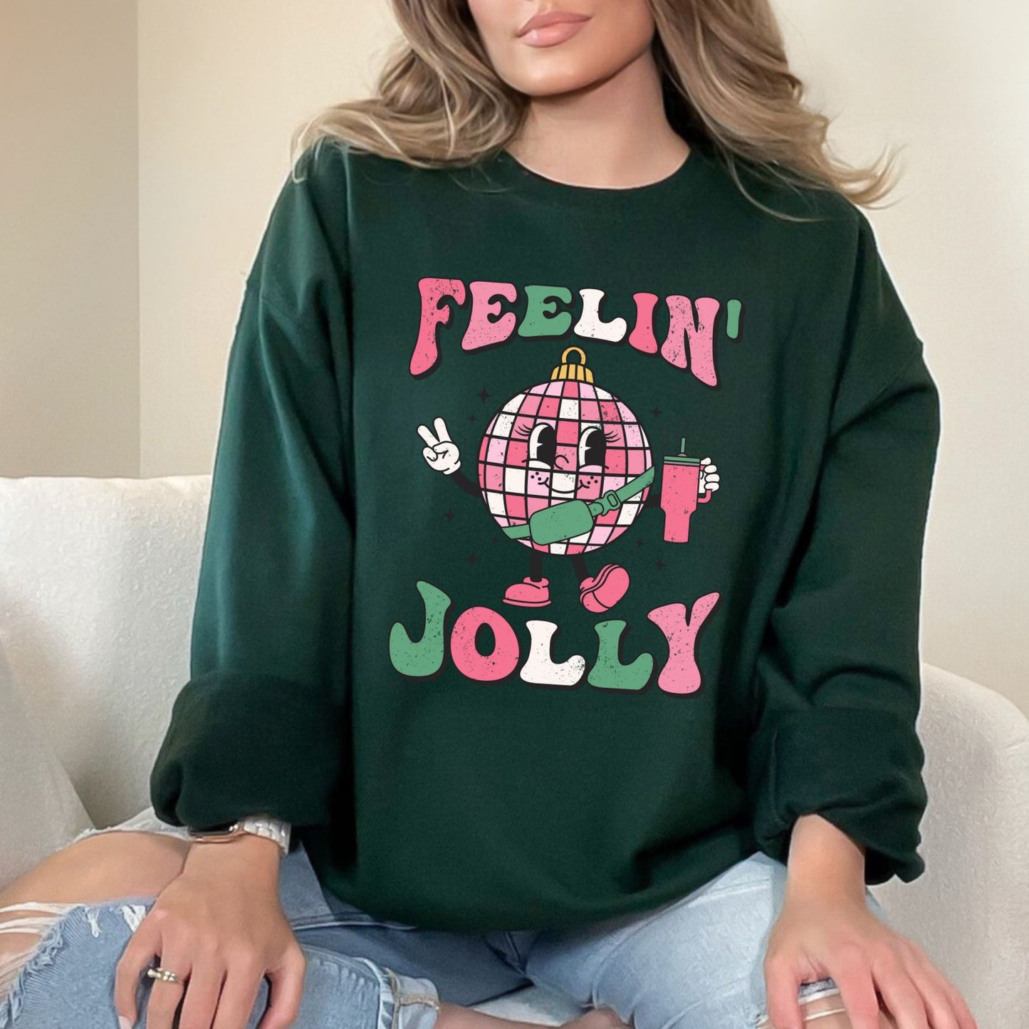 Feeling Jolly Disco Ball Sweatshirt