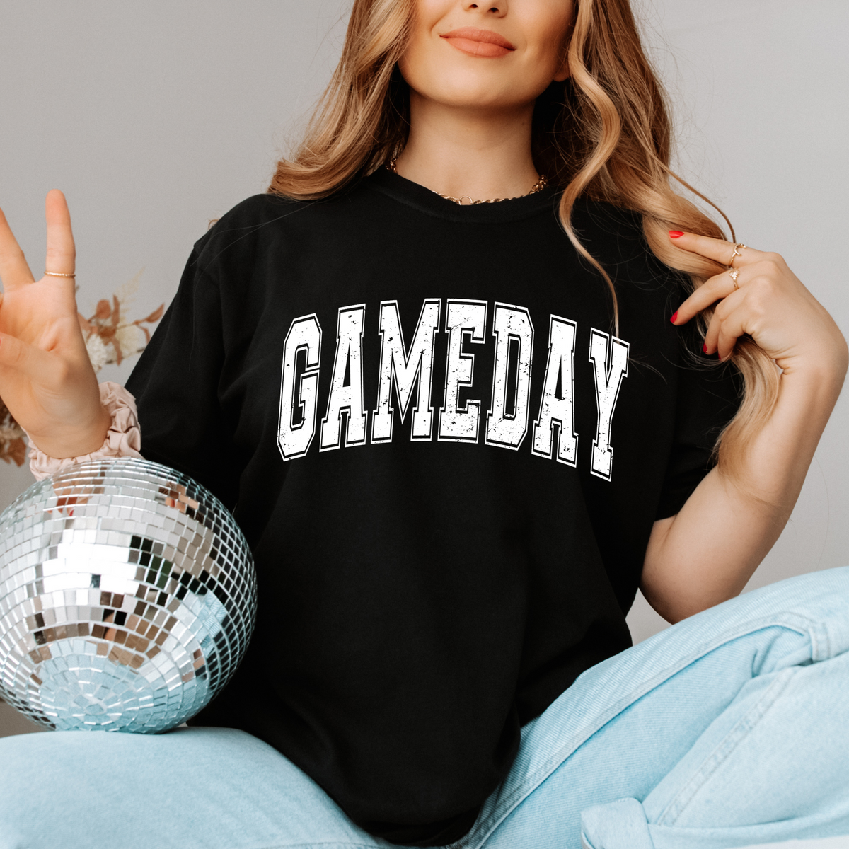 Game Day Comfort Colors 1717 T-shirt in Black, lifestyle view