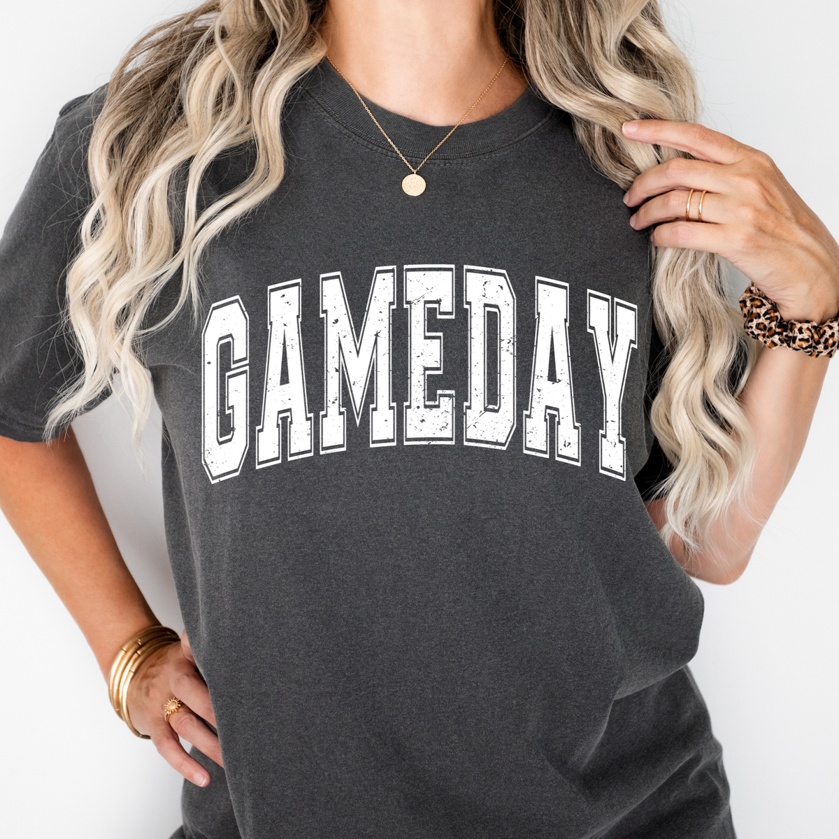 Game Day Comfort Colors 1717 T-shirt in Pepper, lifestyle view