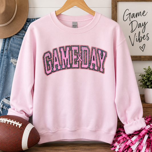 Game Day Pink Ribbon sweatshirt styled lifestyle mockup