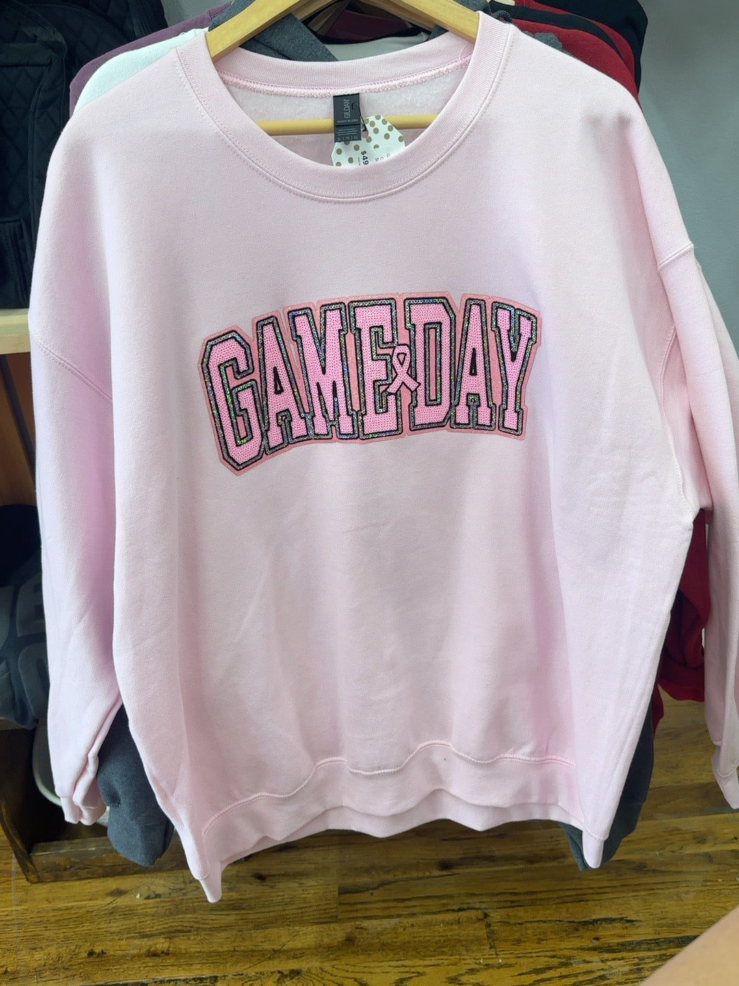 Light pink Game Day ribbon sweatshirt size XL