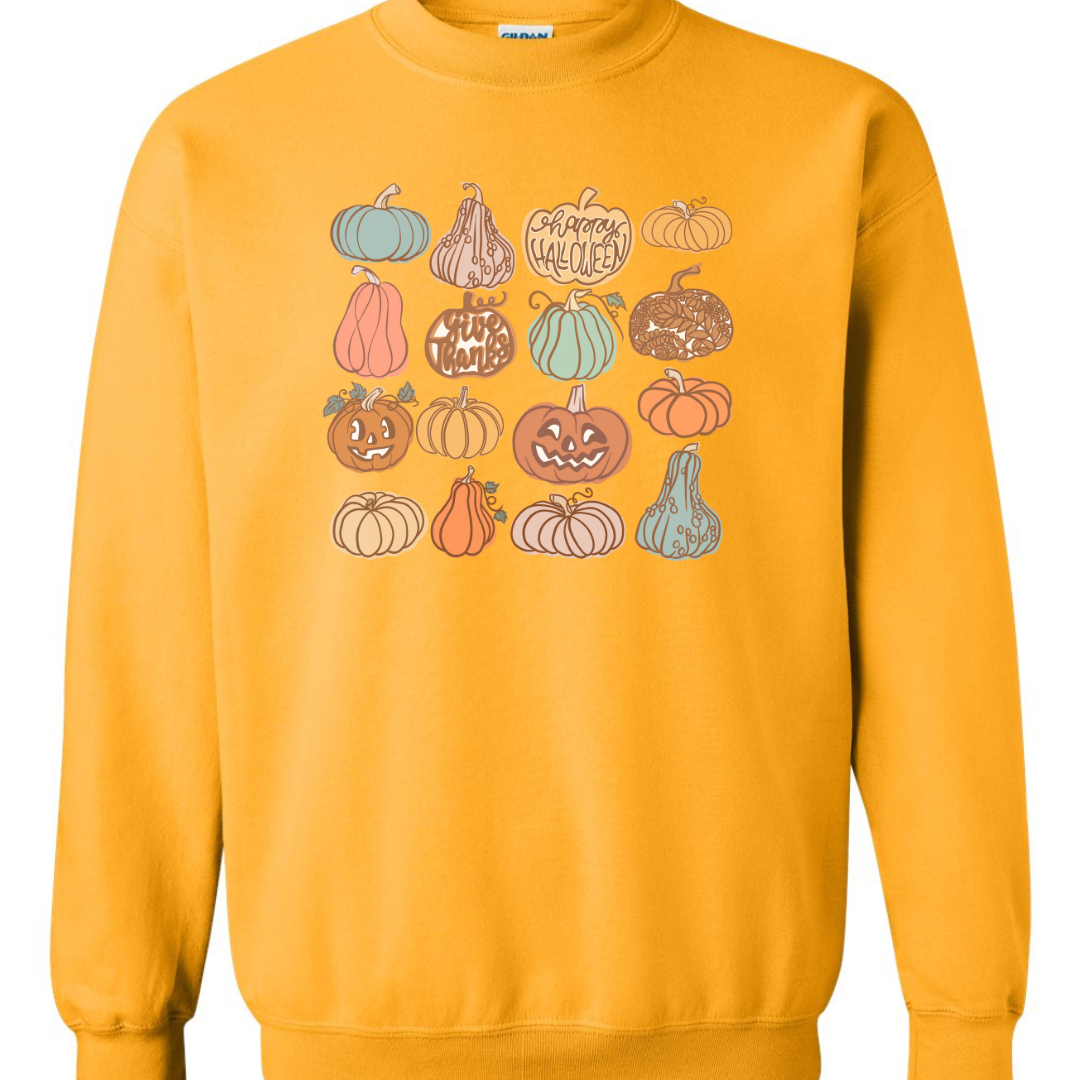 Pumpkin Grid Fall Sweatshirt