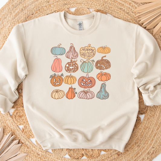 Pumpkin Grid Fall Sweatshirt