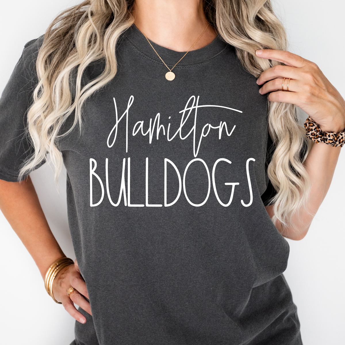 Hamilton Bulldogs Comfort Colors 1717 T-shirt in Pepper