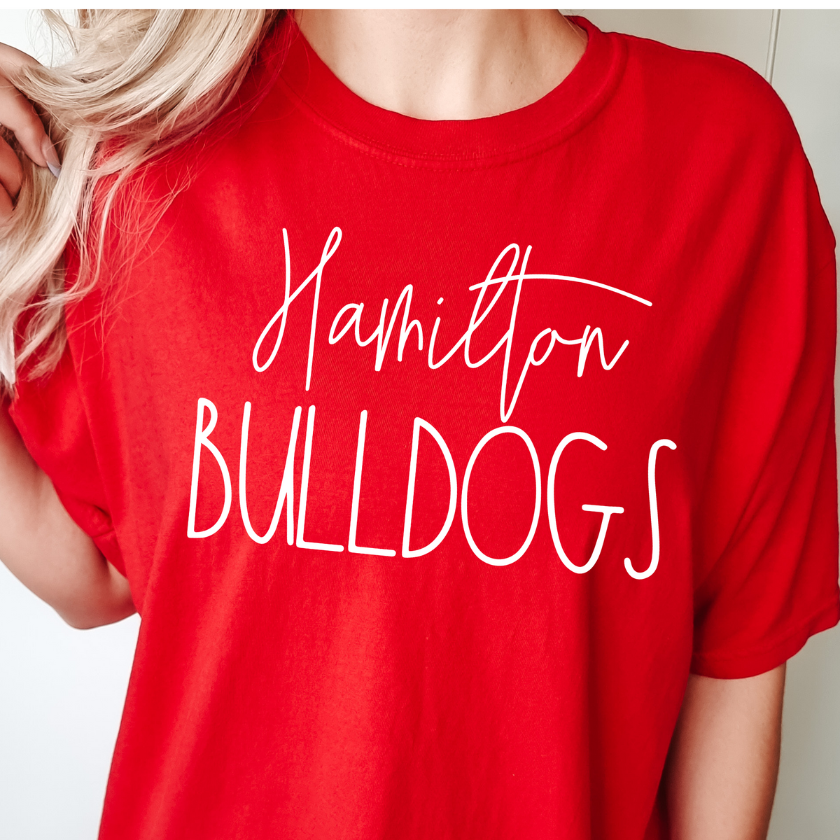 Hamilton Bulldogs Comfort Colors 1717 T-shirt in Red
