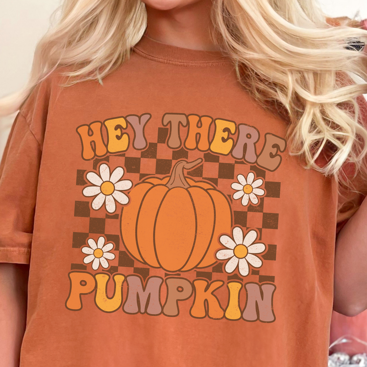 Hey There Pumpkin fall design on a Yam Comfort Colors 1717 T-shirt