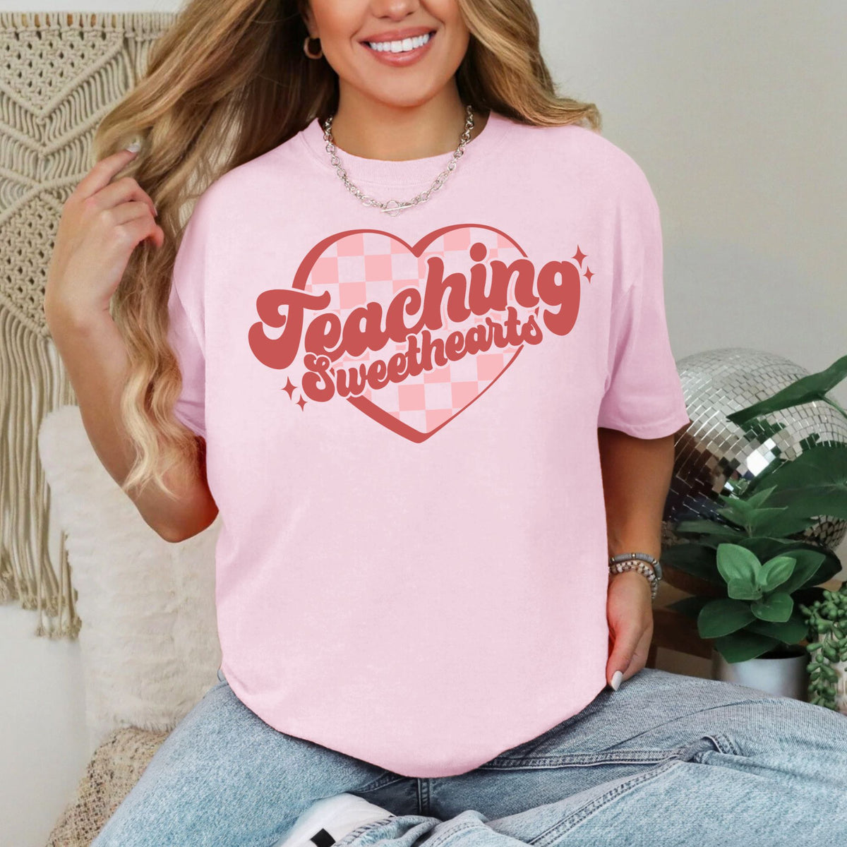 In My Valentine Era graphic T-shirt in Blossom