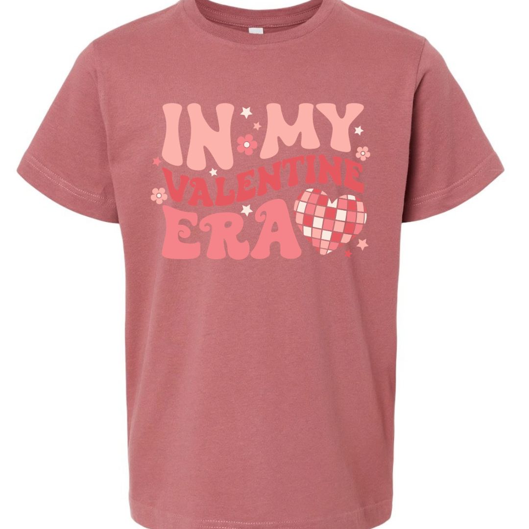 In My Valentine Era youth T-shirt in LAT Rouge