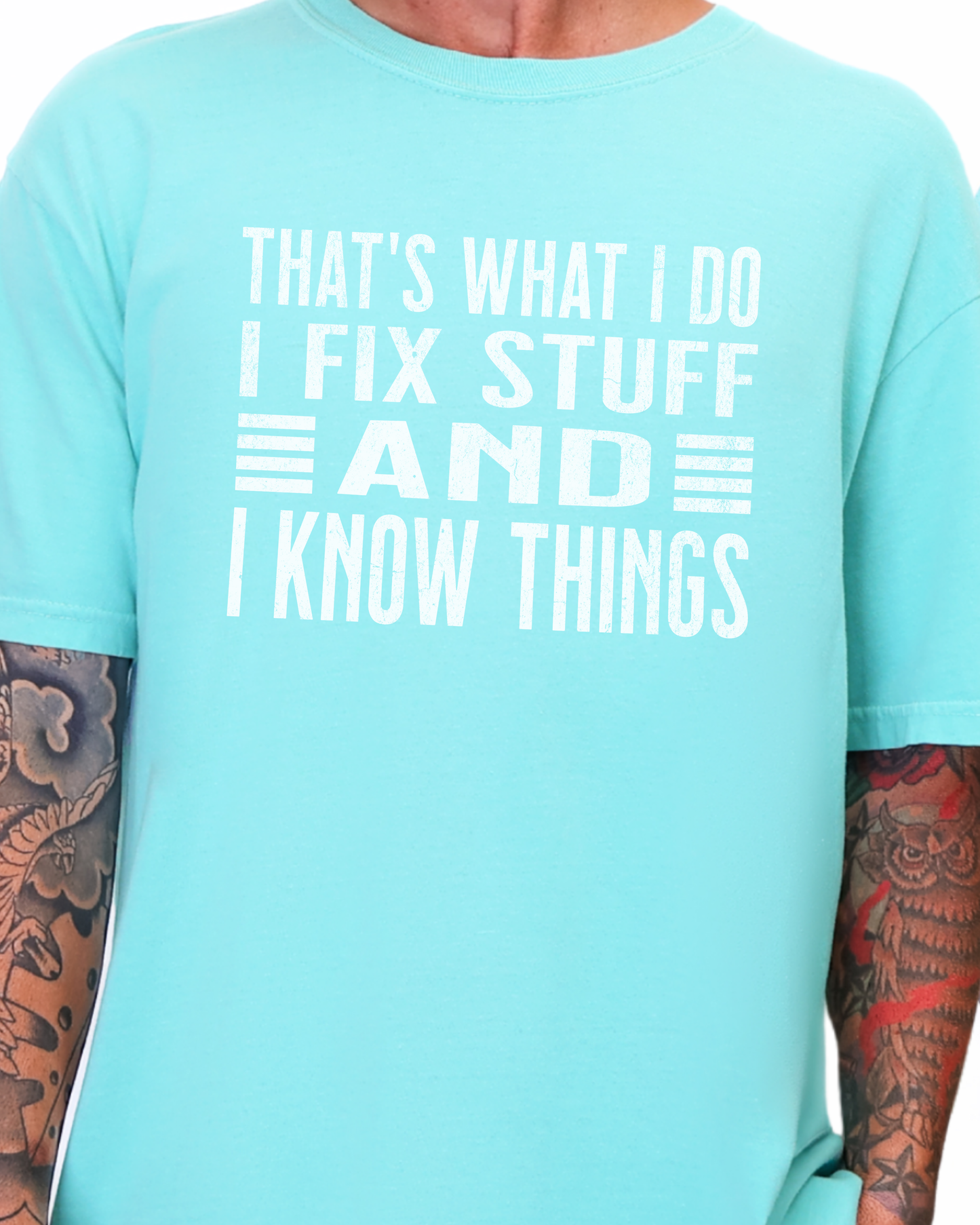 Funny Dad Shirt, I Fix Stuff and I Know Things Shirt, Comfort Colors Men’s Tee, Handyman Shirt, Father’s Day Gift for Dad