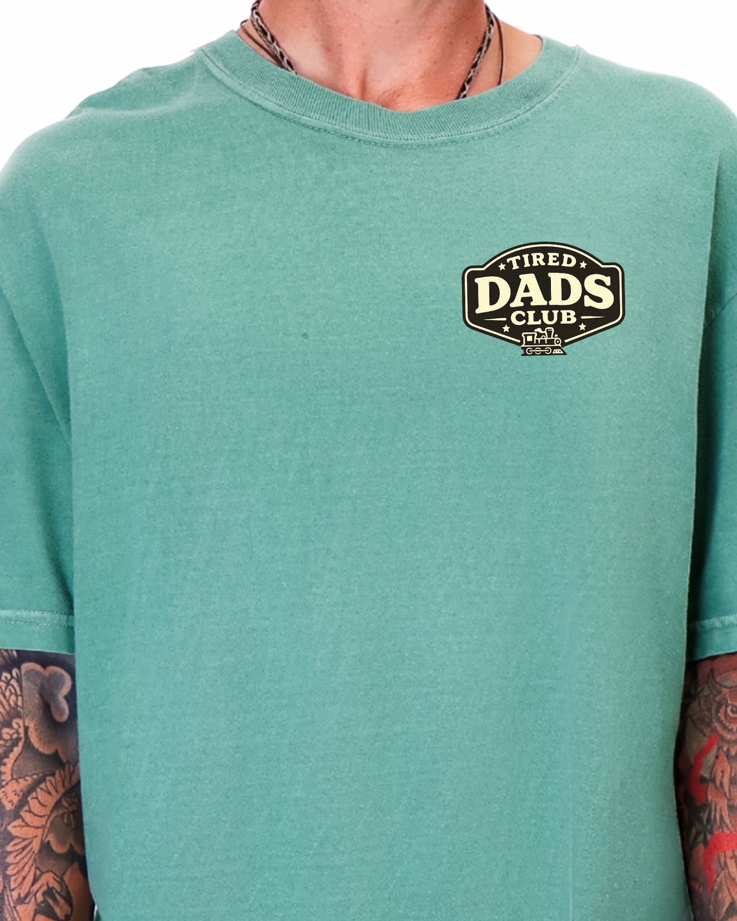 Tired Dads Club Train Shirt, Play Mat Tshirt for Dad, Interactive Tee, Fun Dad Gift, Train Engineer Shirt, Sensory Play Tee