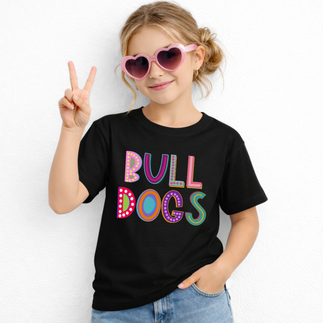 marquee bulldogs youth t shirt 5000b -black- girl lifestyle