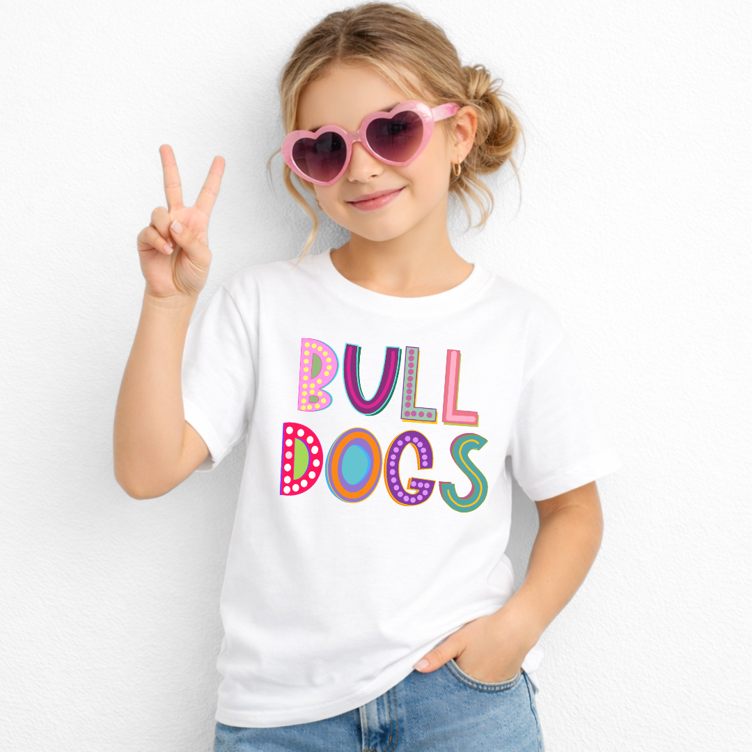 marquee bulldogs youth t shirt 5000b -white- girl lifestyle