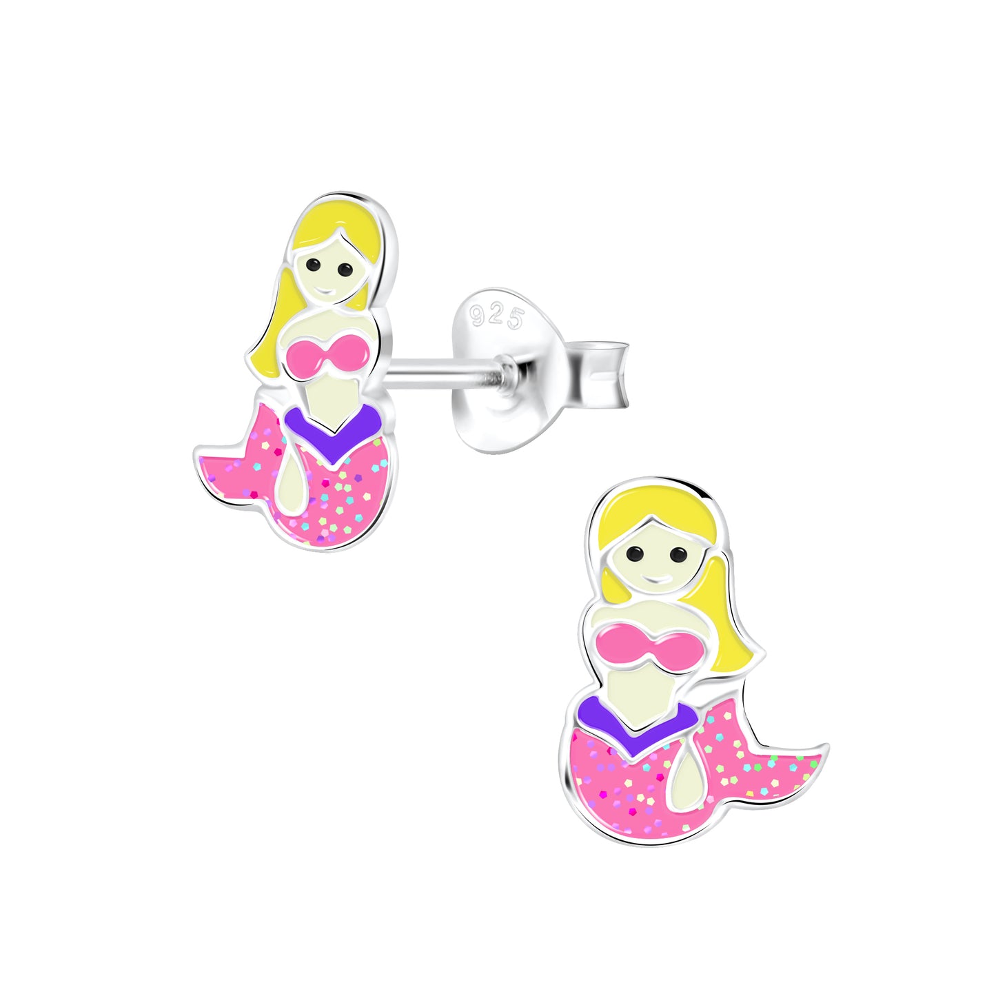 Mermaid Earrings 925 Sterling Silver Hypoallergenic Earrings for Little Girls