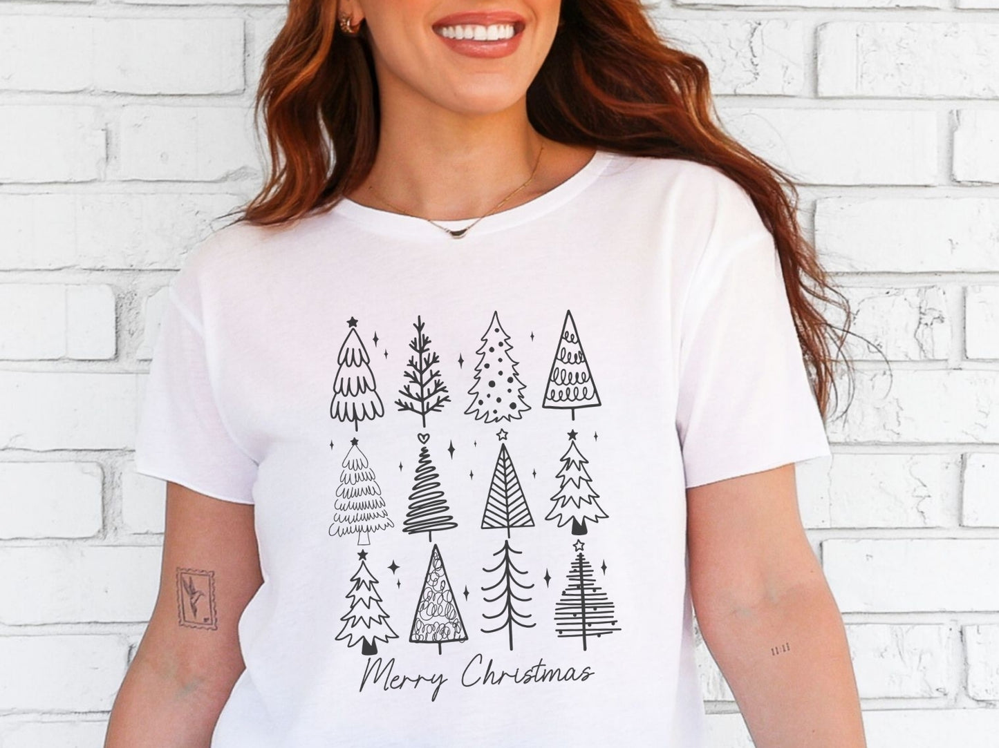 Christmas Tree Doodle Art T-Shirt