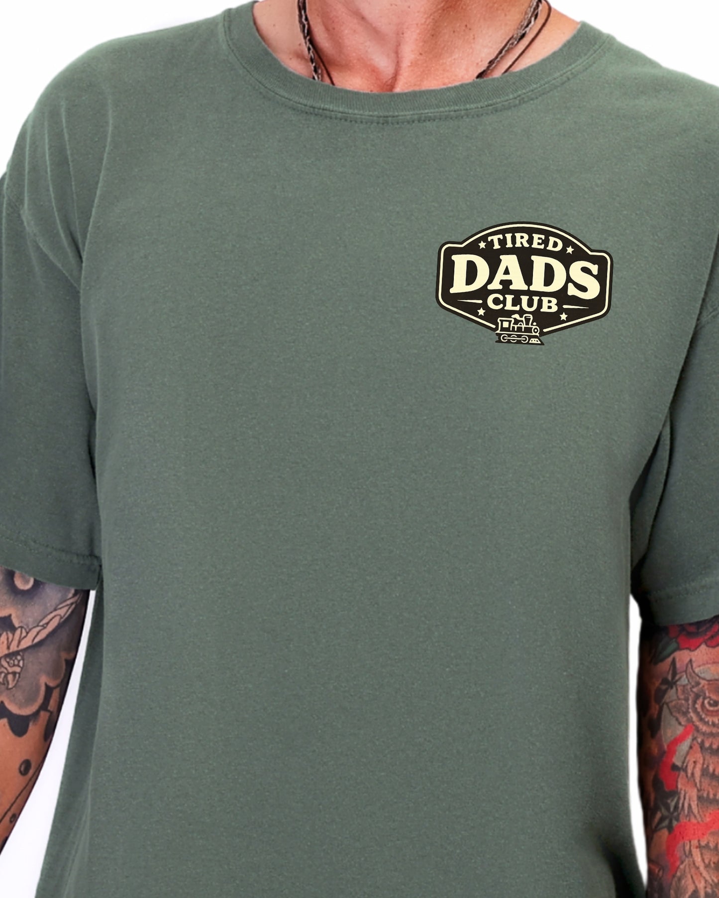 Tired Dads Club Train Shirt, Play Mat Tshirt for Dad, Interactive Tee, Fun Dad Gift, Train Engineer Shirt, Sensory Play Tee