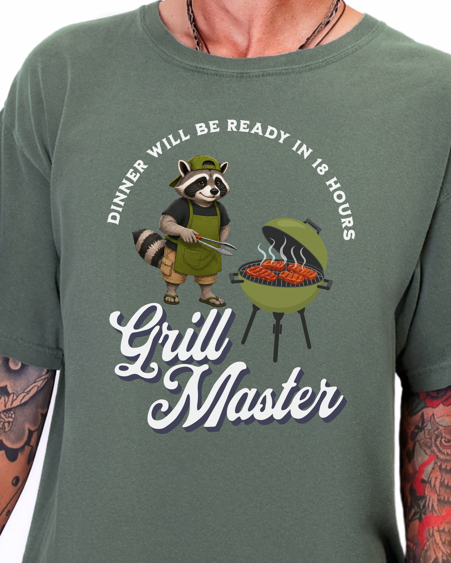 Grill Master Raccoon Shirt, Funny BBQ Dad Shirt, Comfort Colors Father’s Day Tee, Grill Dad Shirt, Cookout Gift for Dad