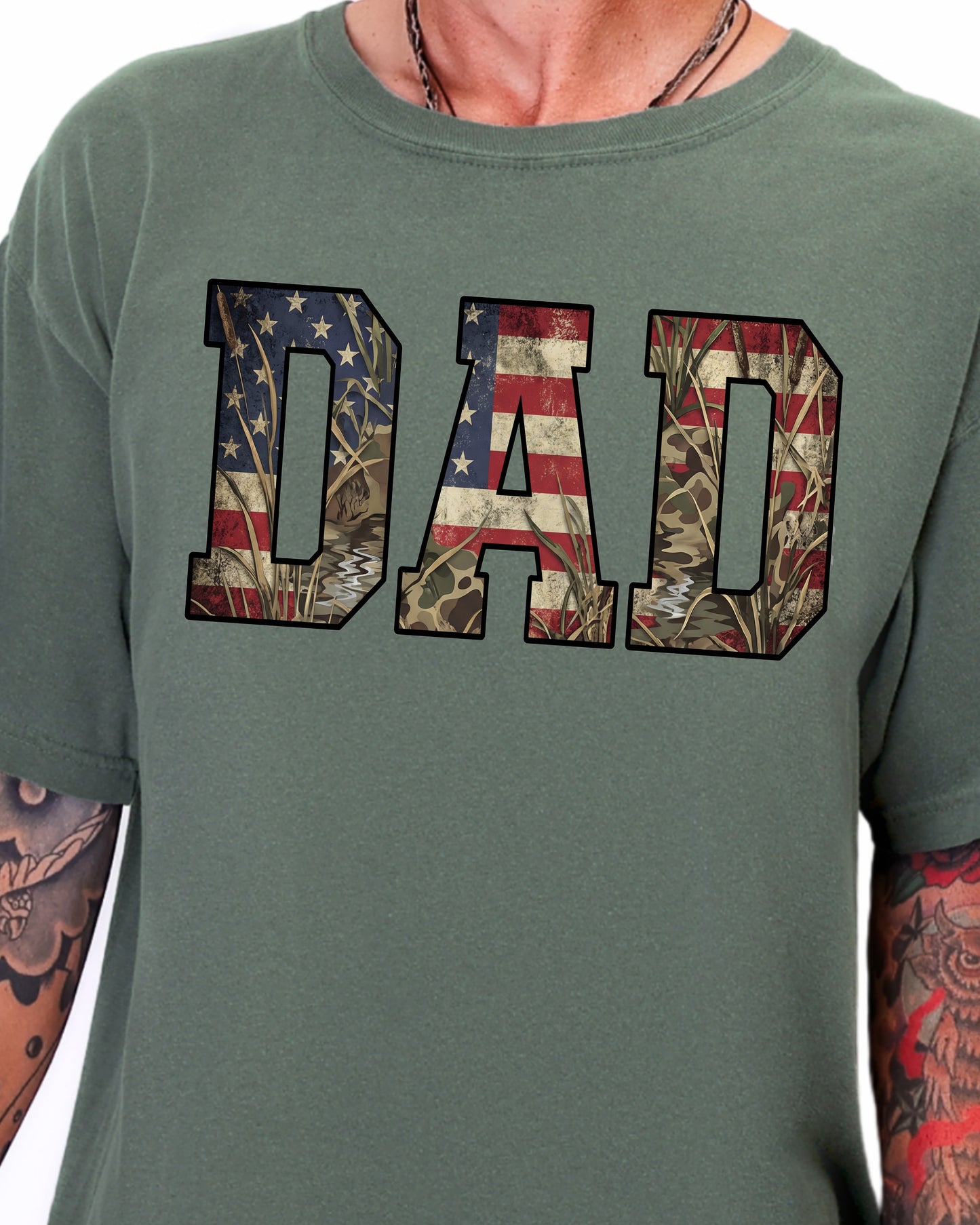 Patriotic Camo Dad Shirt | Father’s Day Gift for Dad | American Flag Dad Tee | Outdoor Dad Shirt