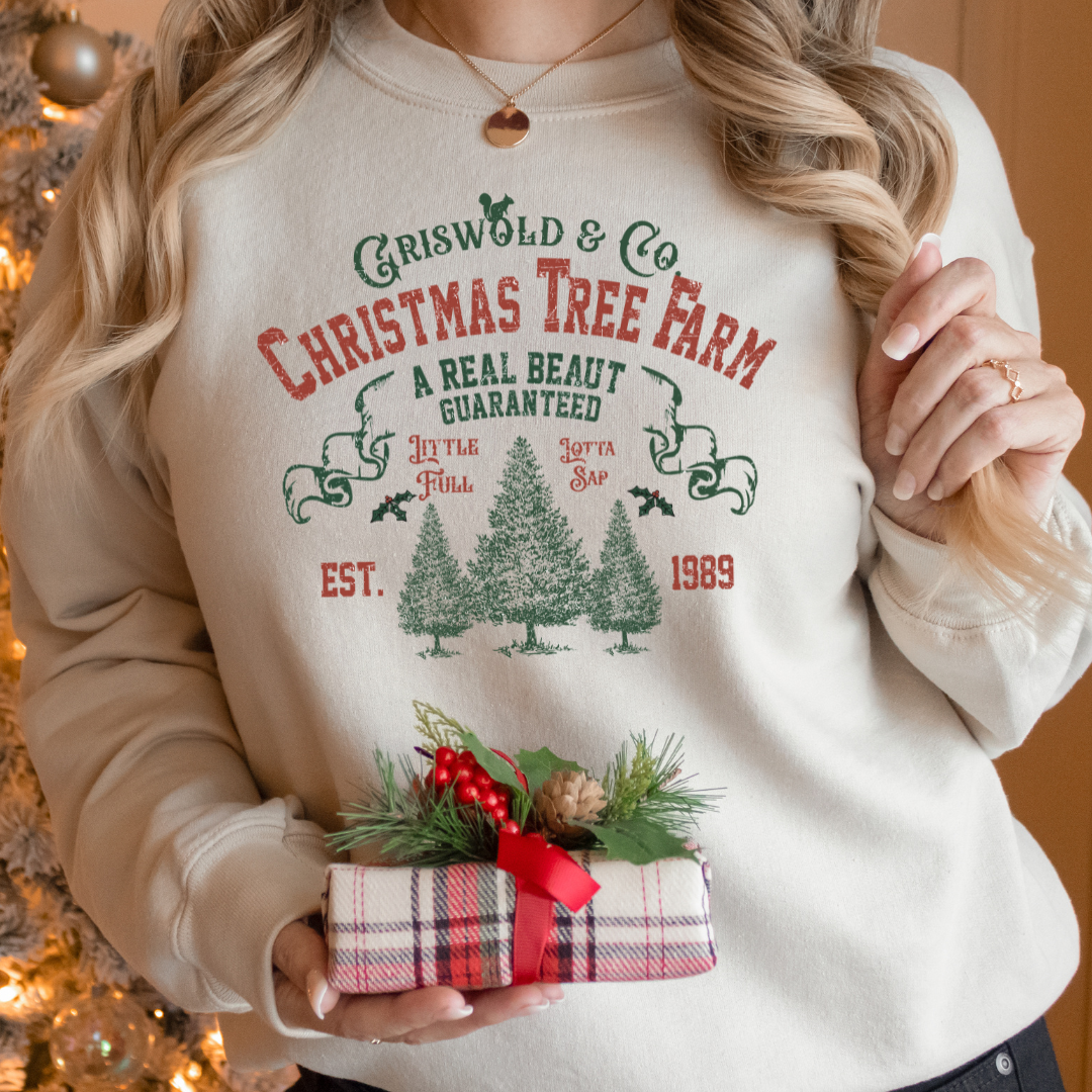 Griswold and Co Christmas Tree Farm Women's Christmas Sweatshirt