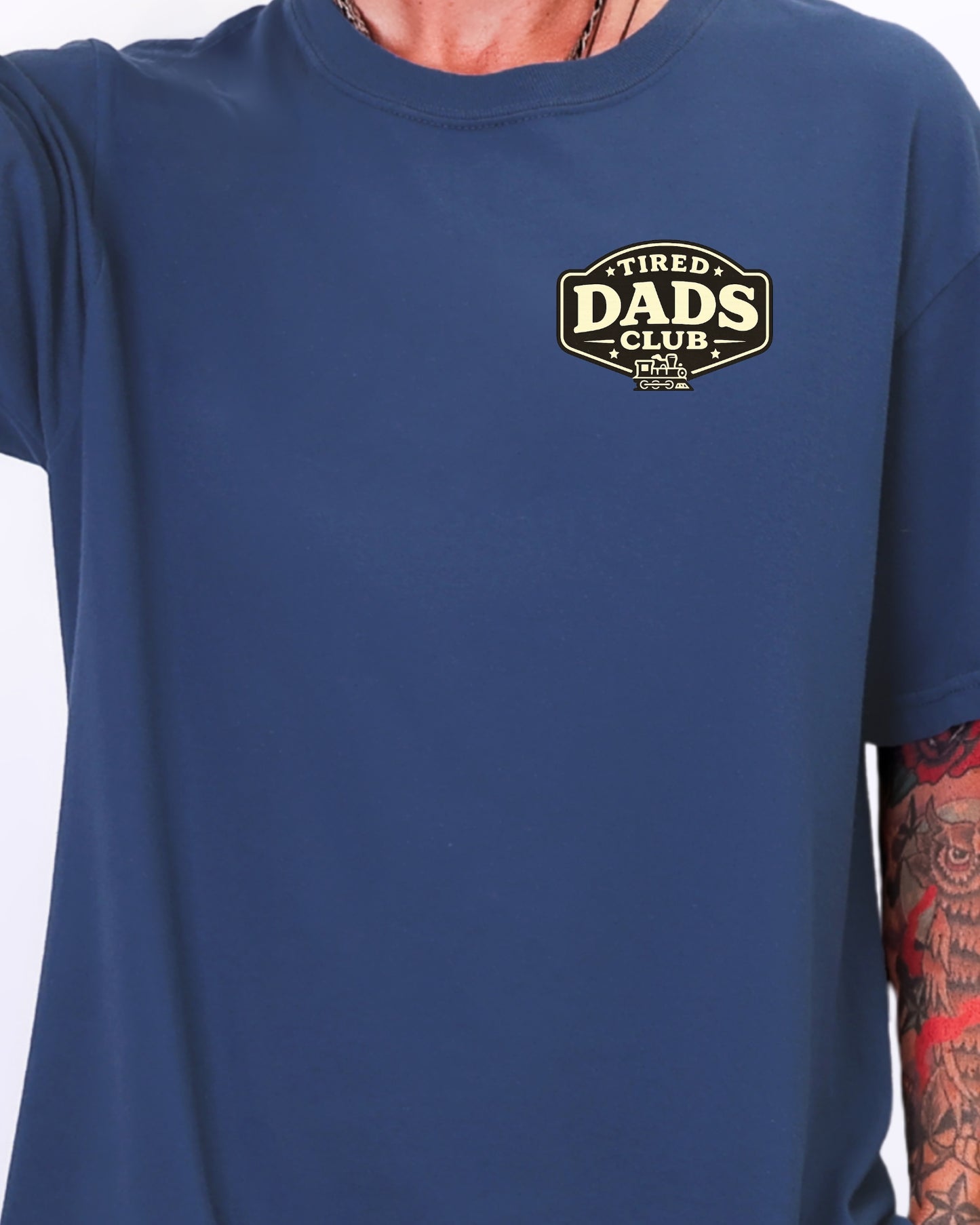 Tired Dads Club Train Shirt, Play Mat Tshirt for Dad, Interactive Tee, Fun Dad Gift, Train Engineer Shirt, Sensory Play Tee