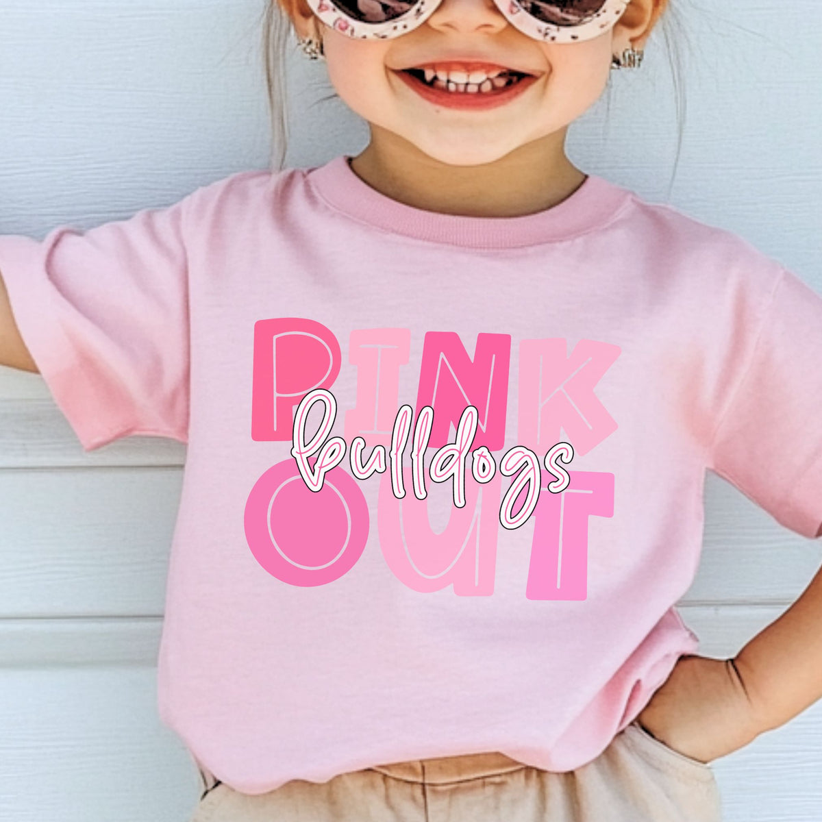 pink out bulldogs toddler t shirt rabbit skins -pink- girl lifestyle