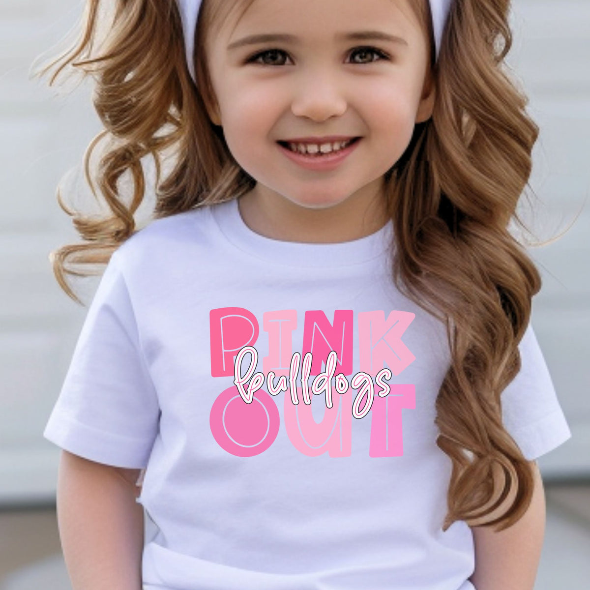 pink out bulldogs toddler t shirt rabbit skins -white-girl lifestyle