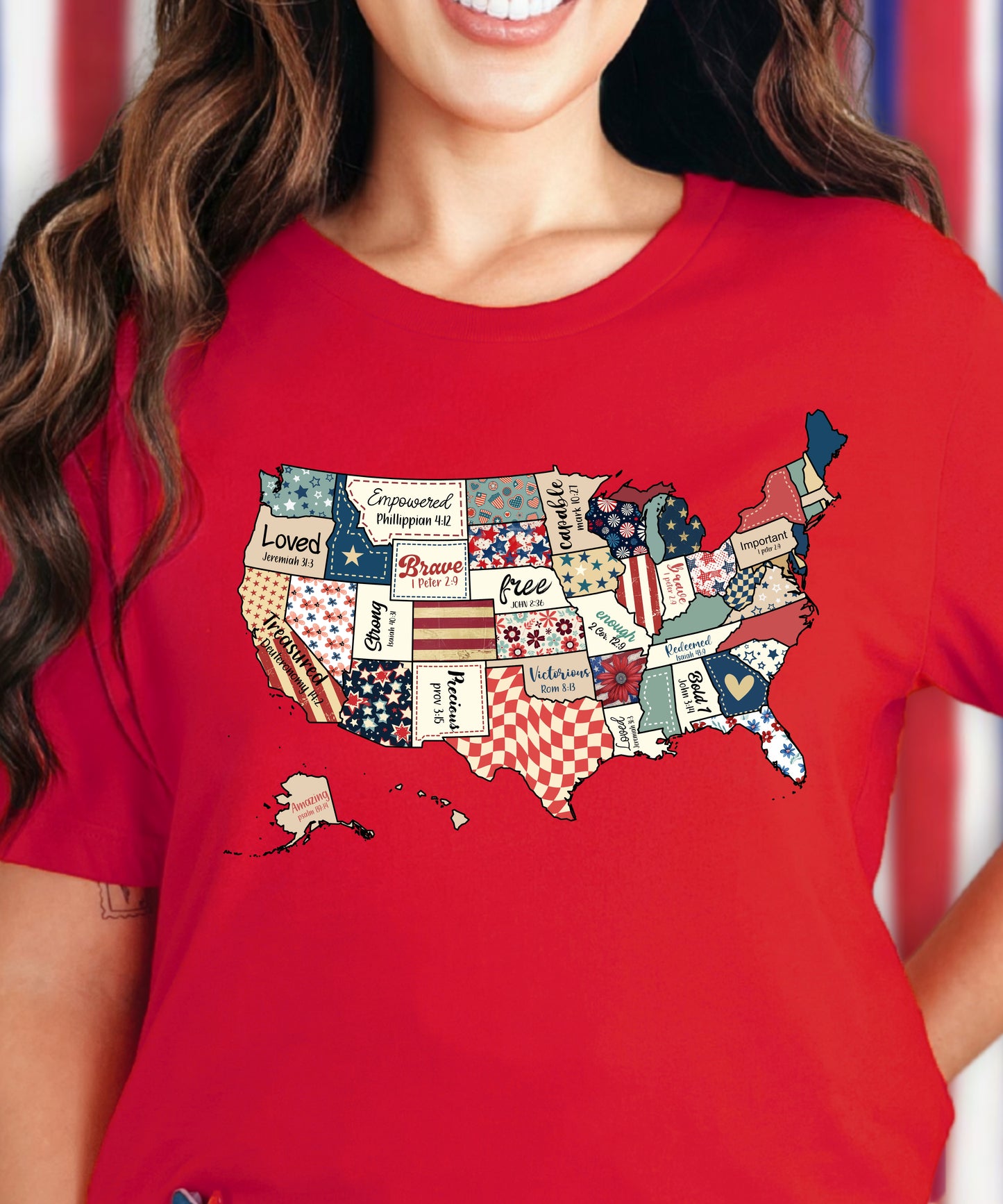 Faith USA Map T-Shirt | Scripture-Inspired Patriotic Comfort Colors Tee