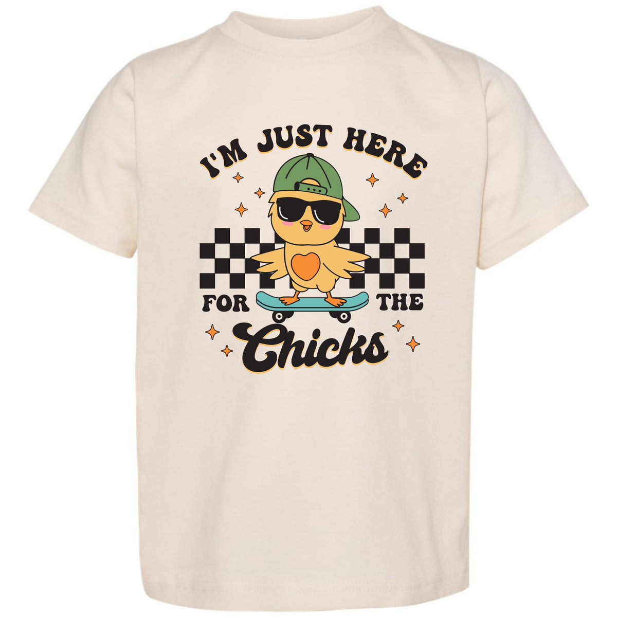 Rollin With My Peeps toddler graphic T-shirt in Natural