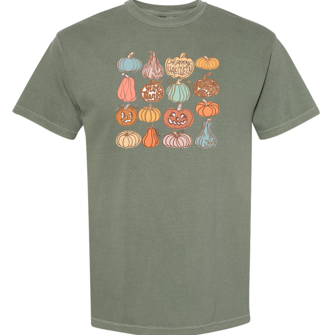 Pumpkin Grid Fall Tshirt