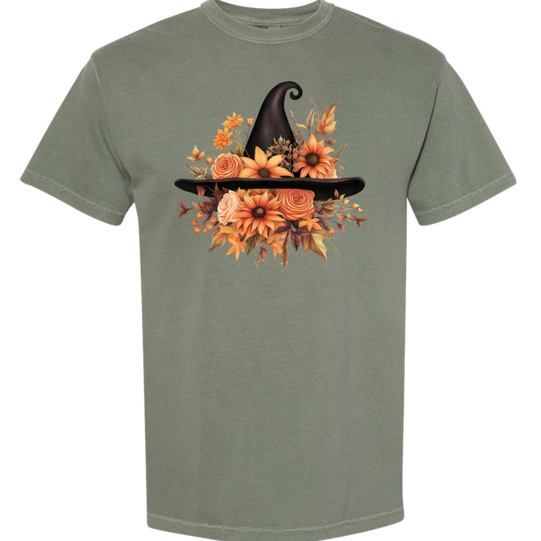 Witch Hat Floral Fall Tshirt