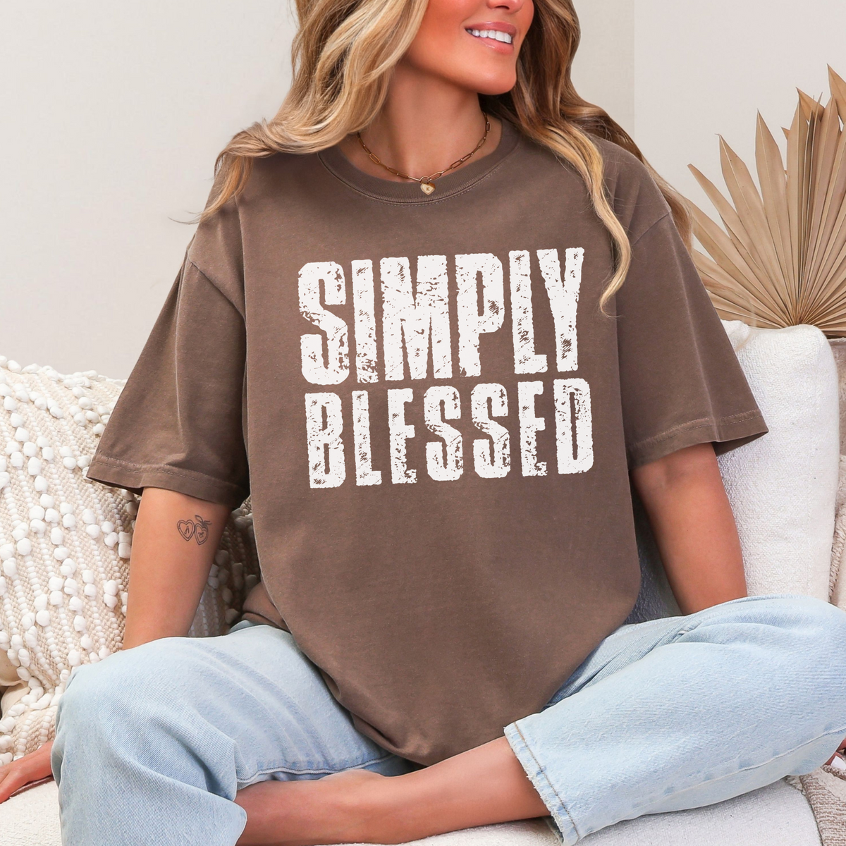 Simply Blessed Comfort Colors 1717 T-shirt in Espresso