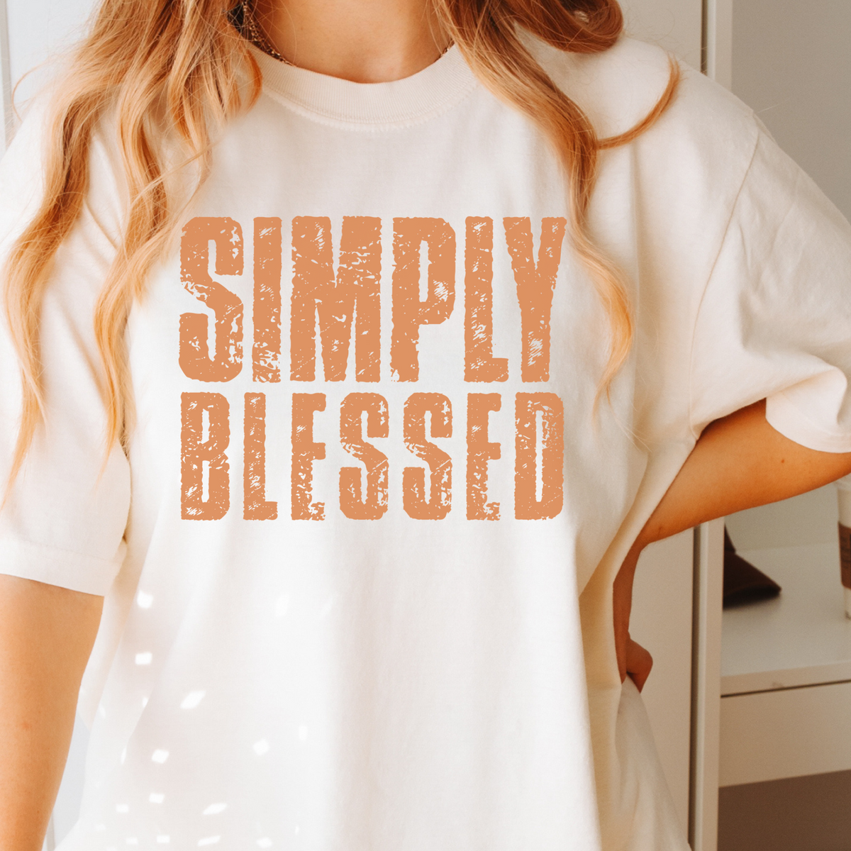 Simply Blessed Comfort Colors 1717 T-shirt in Ivory