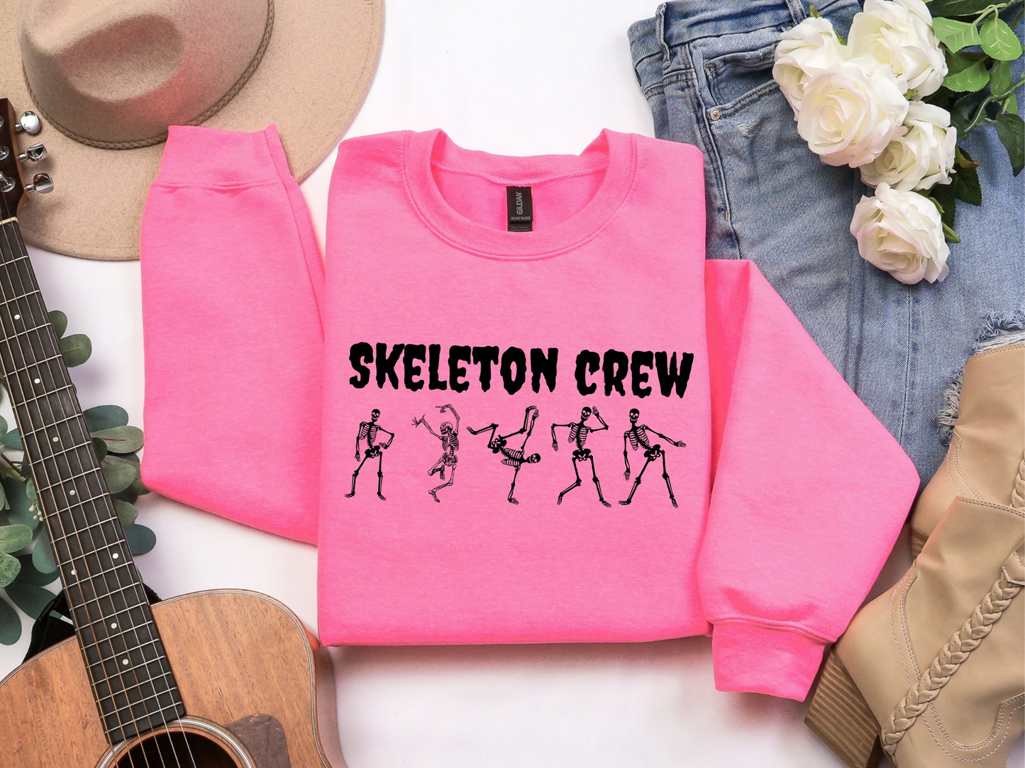 Skeleton Crew Halloween Sweatshirt –Dancing Skeletons
