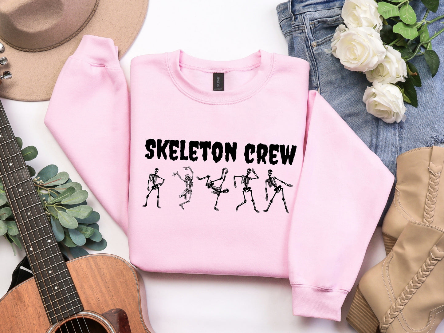 Skeleton Crew Halloween Sweatshirt –Dancing Skeletons