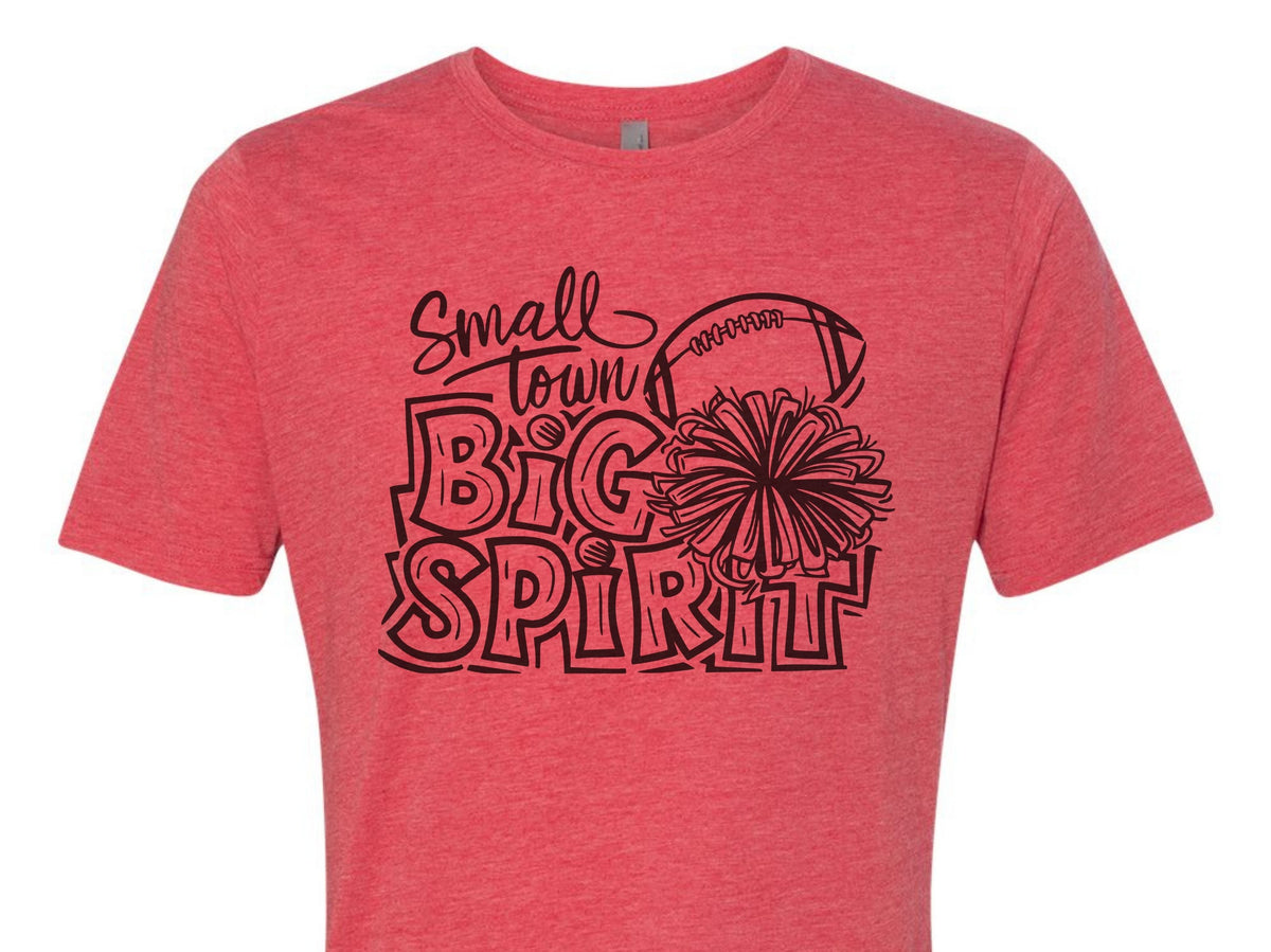 small town big spirit unisex t shirt small town big spirit football cheer tshirt red next level 6200 tshirt