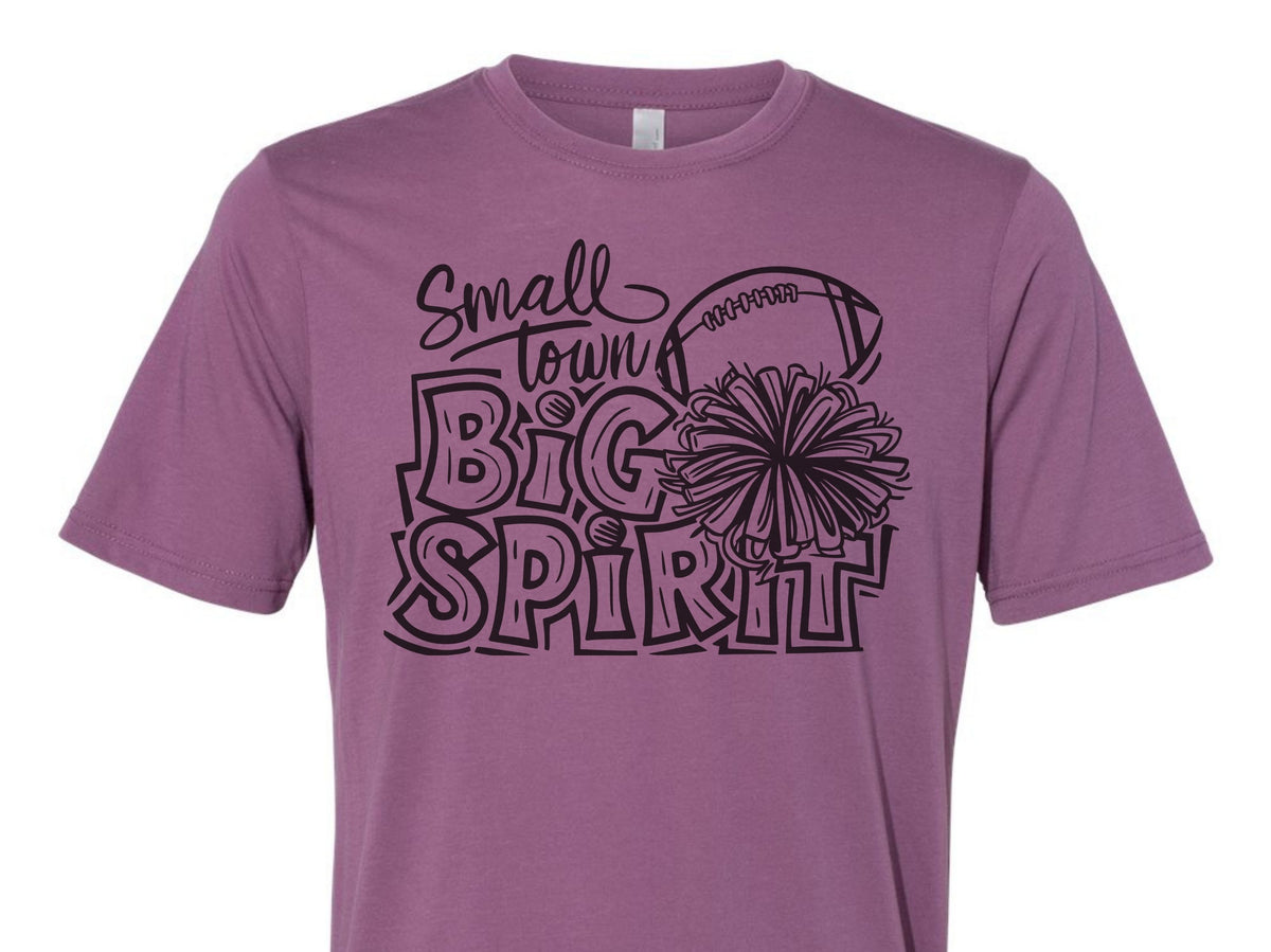 small town big spirit unisex t shirt small town big spirit football cheer tshirt shiraz next level 6200 tshirt