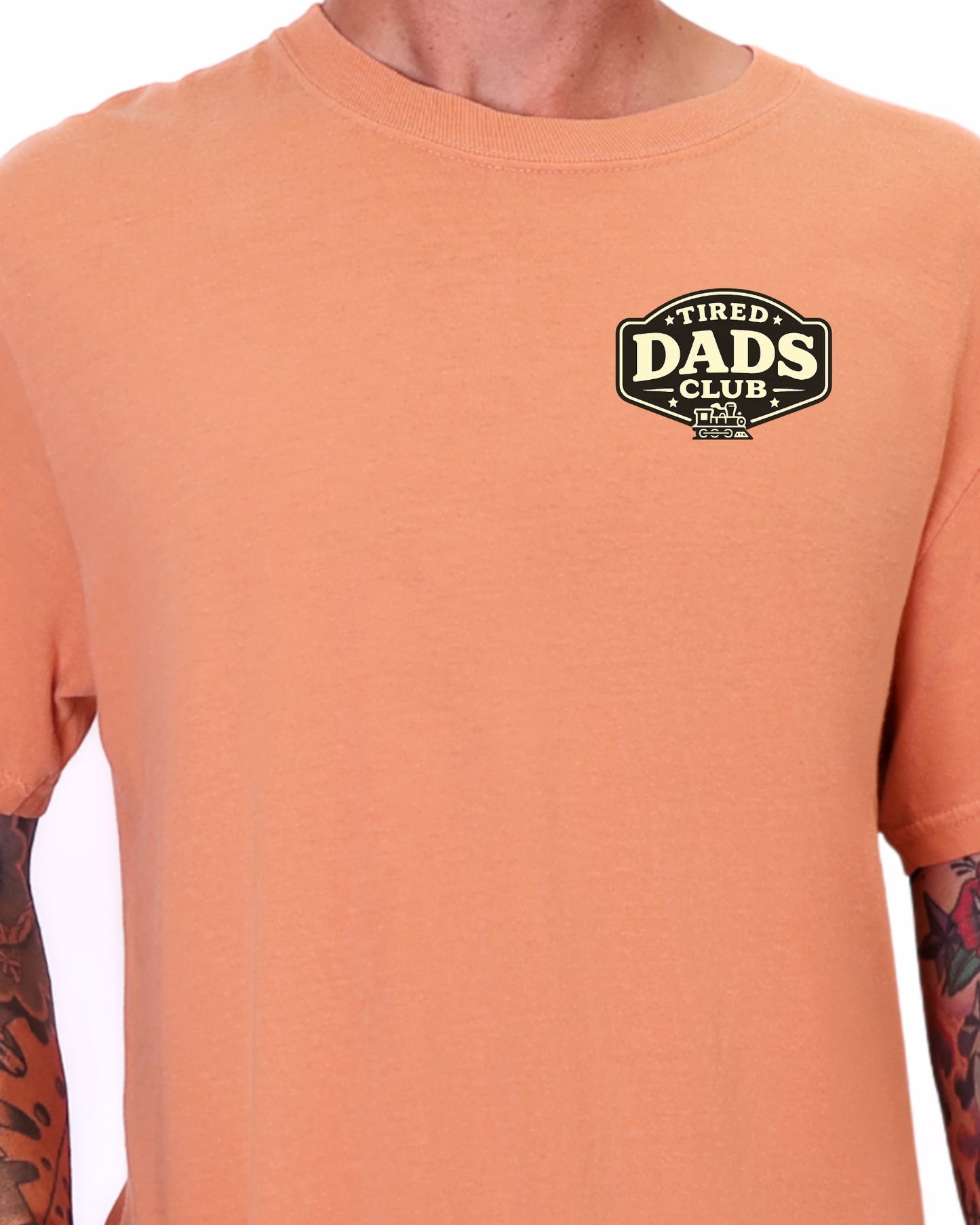 Tired Dads Club Train Shirt, Play Mat Tshirt for Dad, Interactive Tee, Fun Dad Gift, Train Engineer Shirt, Sensory Play Tee